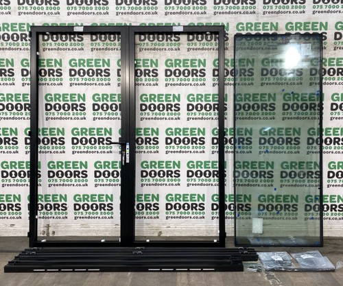 Black aluminium french doors - black,