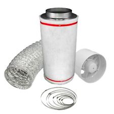 4" Carbon Filter Kit Hobby Odour Extraction Fan Aluminium 5 Ducting Hydroponics