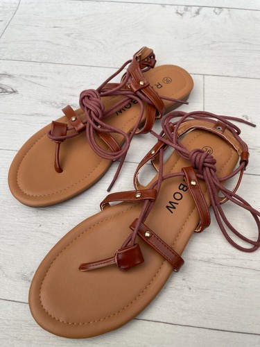 Rainbow size brown - brown, strappy