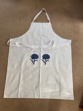 Vintage Cally & Co Wrap-Around Half Apron with Pockets White & Blue Made in UK