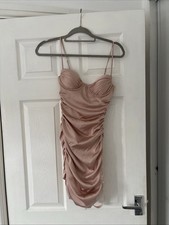 Oh polly Pink Satin Ruched