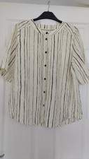 Noa Noa 100% silk striped shirt, size 10, made in Denmark