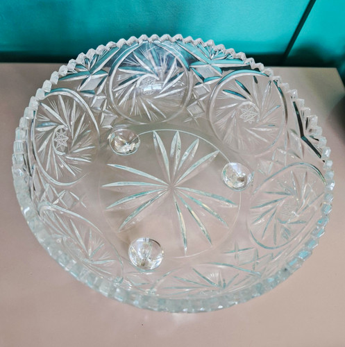 Vintage 25cm footed - footed, crystal