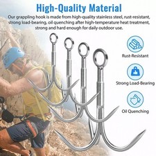Grappling Hook 3Claw Climbing Hook Stainless Steel Grapnel Hook