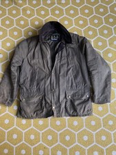 Barbour Men's Argon Wax Waterproof Green Quilted Country Jacket Coat Size XL