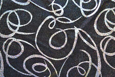 Hologram Swirl Black Silver Print Lycra fabric - 4 way stretch Spandex