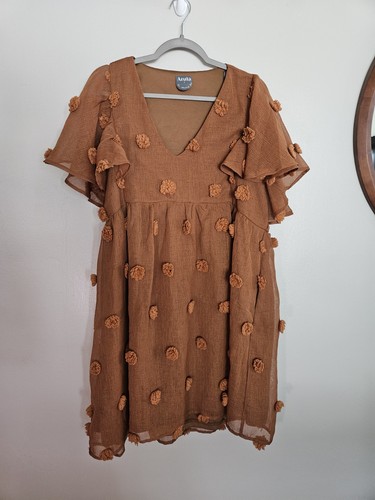 Arula rust tassel dress size - rust,