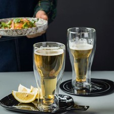 Beer glass double - beer, wall