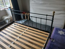 Super King sized gothic style black metal bed frame