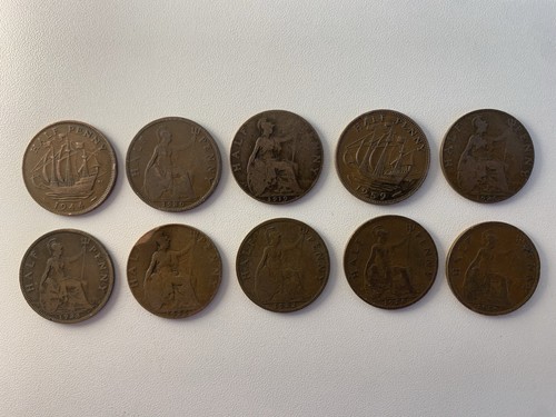 Lot british half penny - 1,,