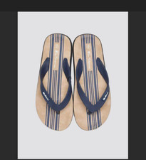 Ben Sherman Men's Salcombe Navy Stripe/Beige BS32102 Flip Flop Slippers