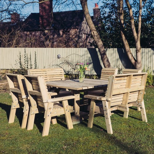 Wooden garden table chairs - wooden, table,