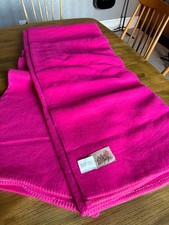 Warm and thick,  Witney double blanket approx 76 x 90” hot pink vintage unused