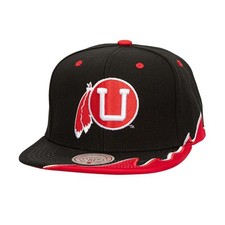 [HS9514-UUTBLCK] MENS MITCHELL & NESS NCAA RISING TIDE SNAPBACK V UTAH UTES