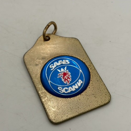 Saab badge keychain metal - saab,
