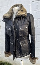 BELSTAFF Ladies Black Jacket Size 42 UK 10 Gold Label