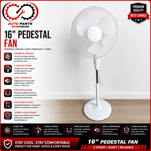 Pedestal fan with 3 - fan, speed