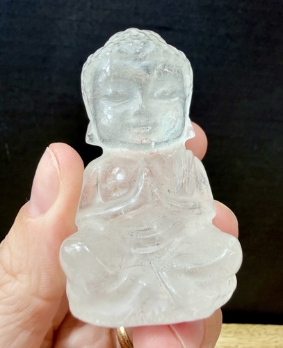Crystal clear quartz buddha - clear,