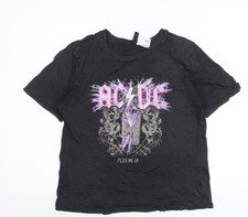 H&M Girls Black AC/DC Band