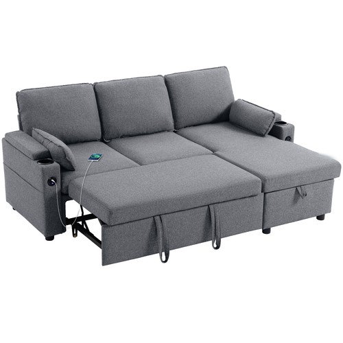 Homcom corner sofa bed l - corner, bed,