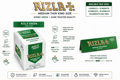 100 genuine rizla king - rizla, size
