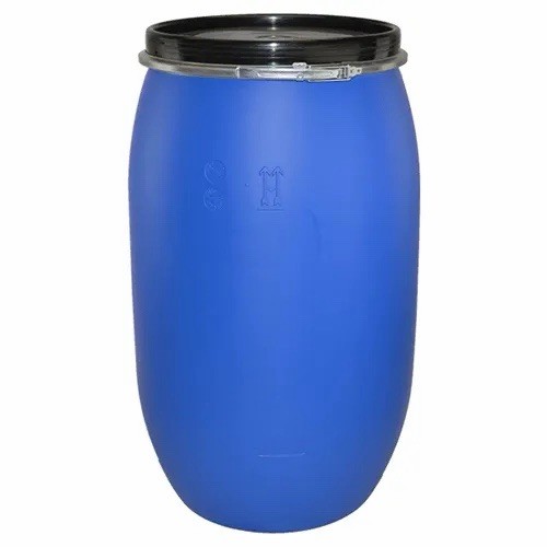 Blue plastic storage drum - plastic,