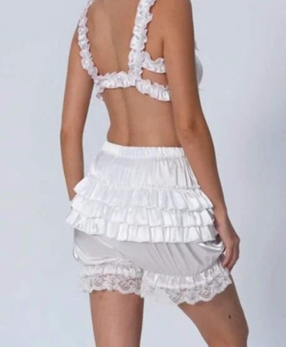 Silky satin bloomers - , white
