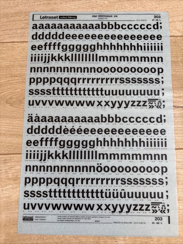 Letraset rub transfer - letraset, on