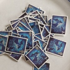 120 x 2nd Class  Xmas GB Stamps Nativity Angel and Shepherd - Used- Off Paper