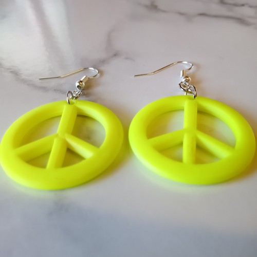 Peace earrings festival neon - earrings,