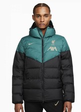 Nike Liverpool Fc Axa Therma Fit Strike Puffer Coat Jacket Black Green Sz Xs NEW