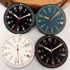 29mm Pilot Watch Dial Face 3.8 Date Luminous Matte Finished Fit NH35 Watch Parts