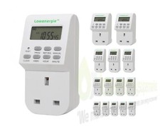 Digital LCD 7 Day Electronic Plug-in Timer Switch Fully Programmable 12/24 Hour 