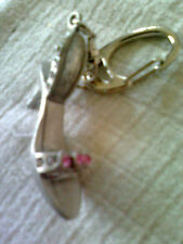 PEWTER & CRYSTAL WOMENS SHOE KEY RING ~ 7.99P NO RESERVE ~ UNWANTED 