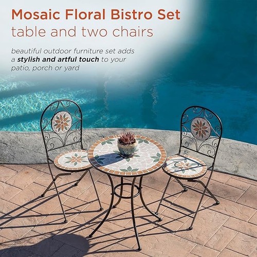 Mosaic floral piece - floral, 3-piece