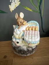 Vintage Schmid Beatrix Potter Hunca Munca Rotating Musical Box