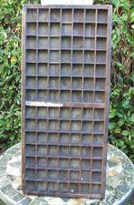 Vintage Caps. Upper Case Wooden Letterpress Printers Type Case Drawer Unrestored