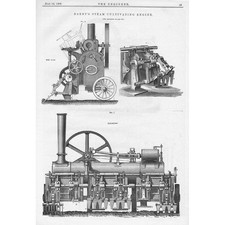 Darby's Steam Cultivating Engine Antique Print 1878