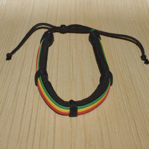 Rasta leather bracelet - rasta,