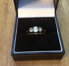Three Stone Diamond Set Gold