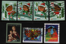 OFF paper # 5721-25,37,39  Happy Holidays (used set of 7) forever_  2022 – f355