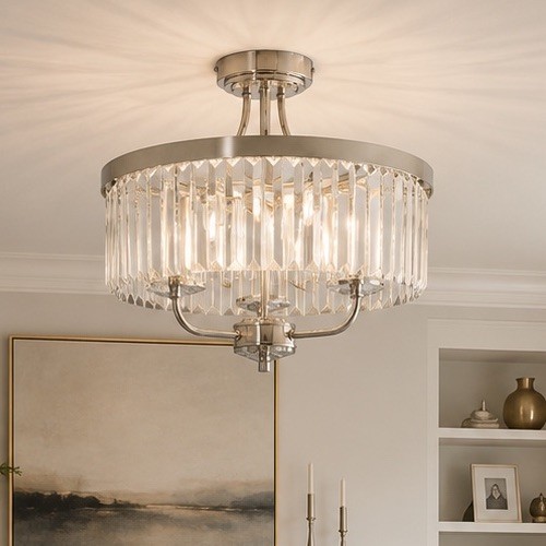 Bright nickel ceiling pendant - nickel,