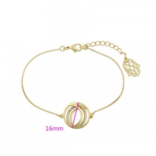 Gold circle bracelet - gold,