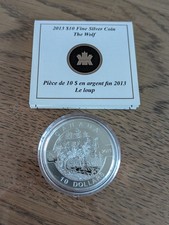CANADA 10 DOLLAR 9999 FINE SILVER COIN The Wolf 2013 half ounce + coa
