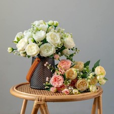 4 Bunches Silk Peony Artificial Flowers Wedding Bouquet Home Party Outdoor Decor