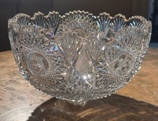 Large antique crystal bowl 12