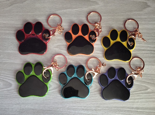 Handmade resin sparkly paw