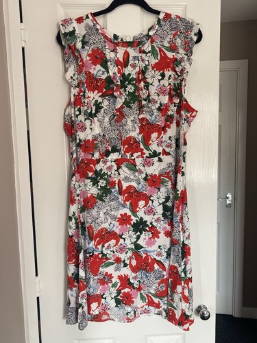 Bright floral dress - dress, ruffle