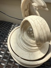 Water feature, Dolphin Cream ceramic, with plug, table top