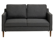 Home Knox Fabric 2 Seater Sofa Charcoal | Compact Living Room Couch Armchair